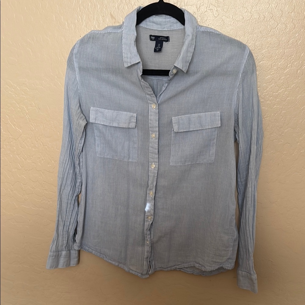 Men's Blue Button-Up Shirt